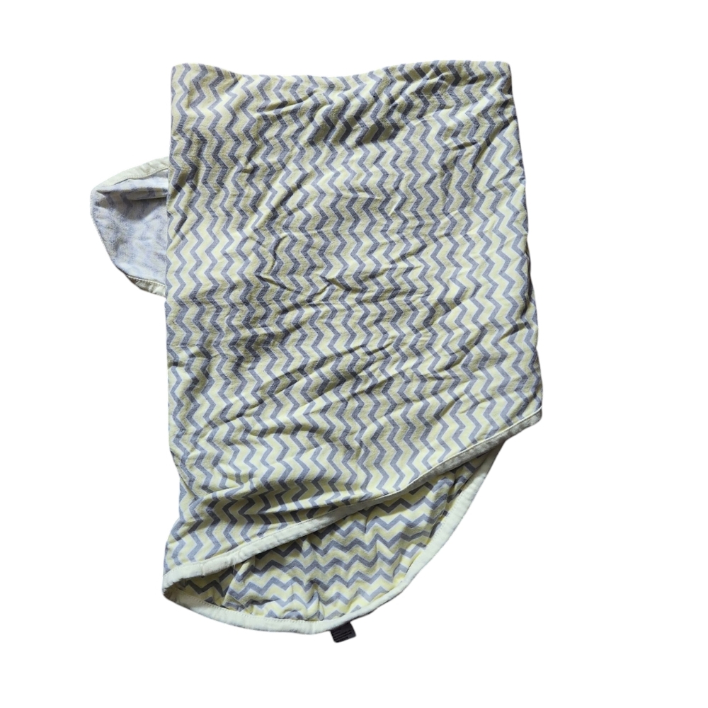 Miracle Blanket Cotton Baby Swaddle Chevrons with Yellow Trim 0-14 Weeks